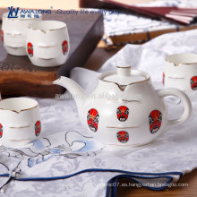 Sistema de té japonés único de la porcelana del patrón del maquillaje del diseño único 7pcs